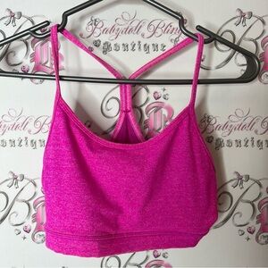 Lululemon bra racer back pink neon Pink Sports Bra size 6 stretchy